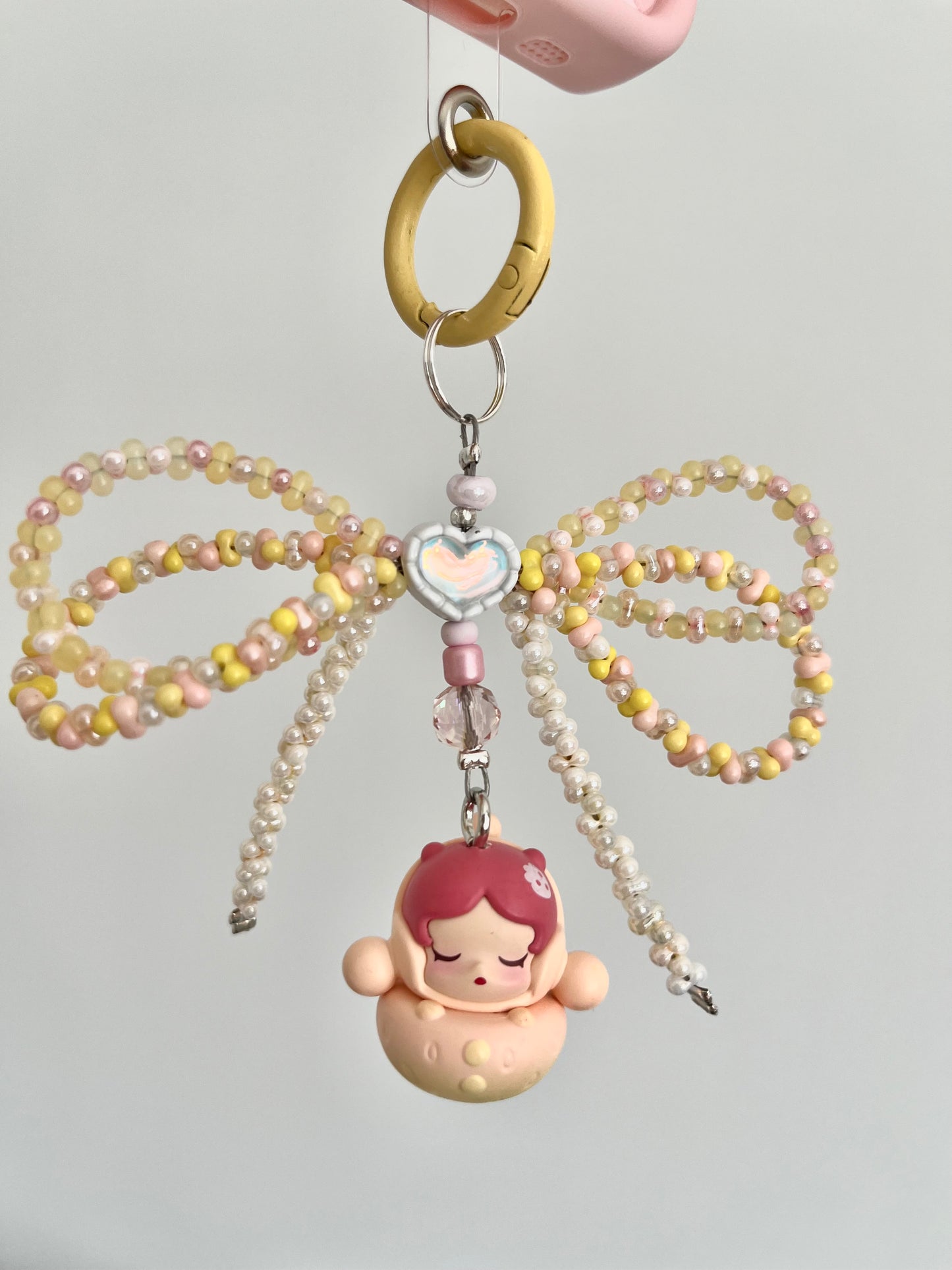Pop Mart Pop Bean Phone Charm Chain / Keychain - Labubu, Crybaby, Skullpanda, Zsiga, Molly, Dimoo - Handmade