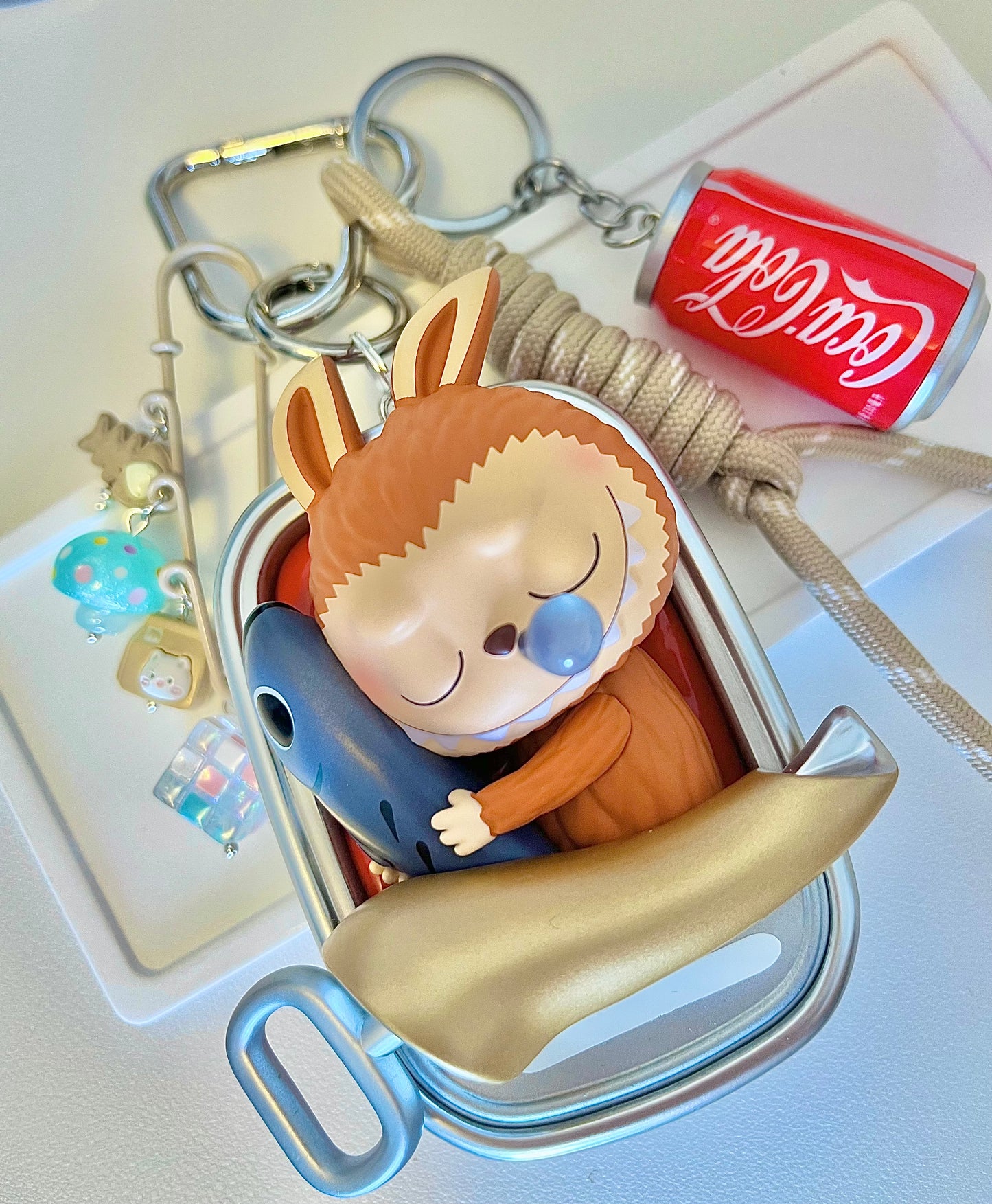 LABUBU Art Toy Bag Charm / Keychain - Handmade - One of a kind