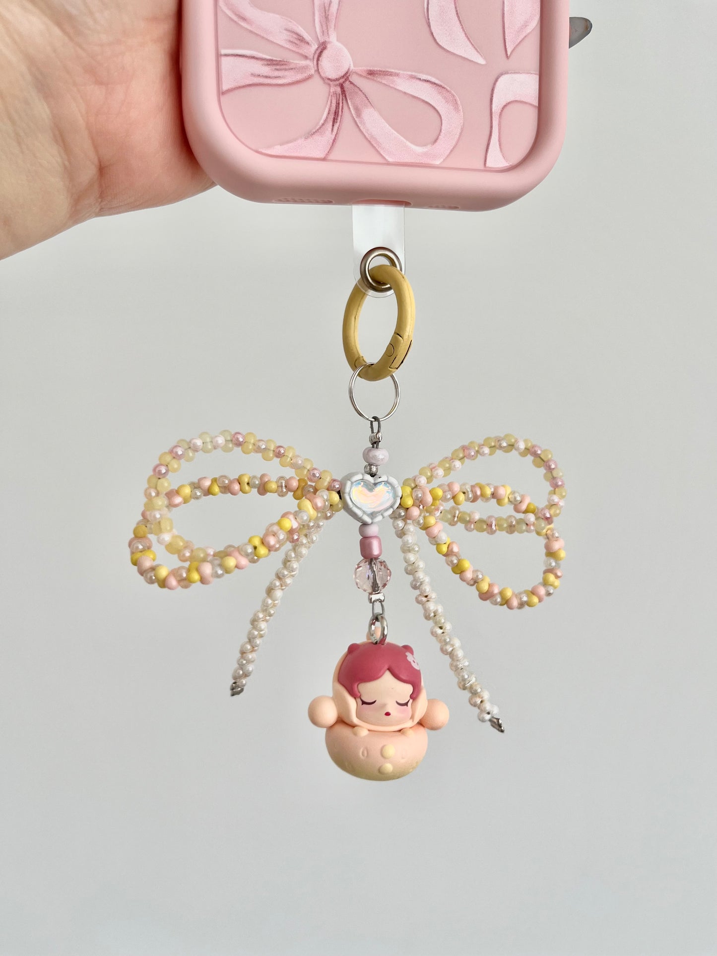 Pop Mart Pop Bean Phone Charm Chain / Keychain - Labubu, Crybaby, Skullpanda, Zsiga, Molly, Dimoo - Handmade