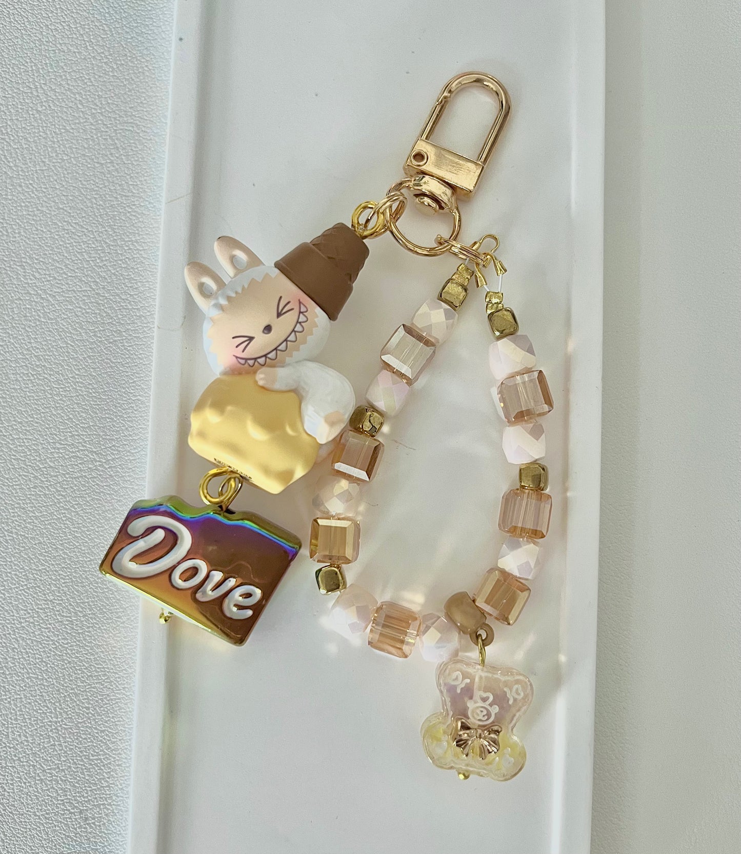 Pop Mart Pop Bean Phone Charm Chain / Keychain - Labubu, Crybaby, Skullpanda, Zsiga, Molly, Dimoo - Handmade