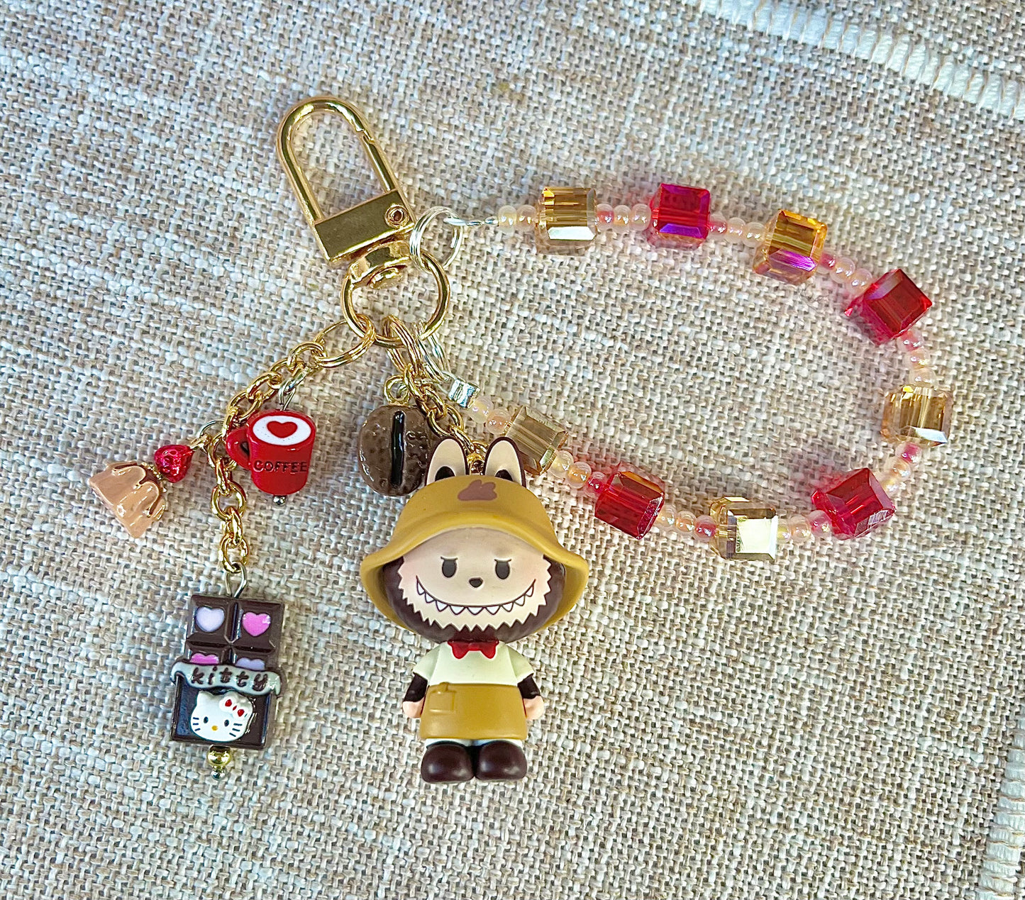 Pop Mart Pop Bean Keychain - Labubu, Crybaby, Skullpanda, Zsiga, Molly, Dimoo - Handmade
