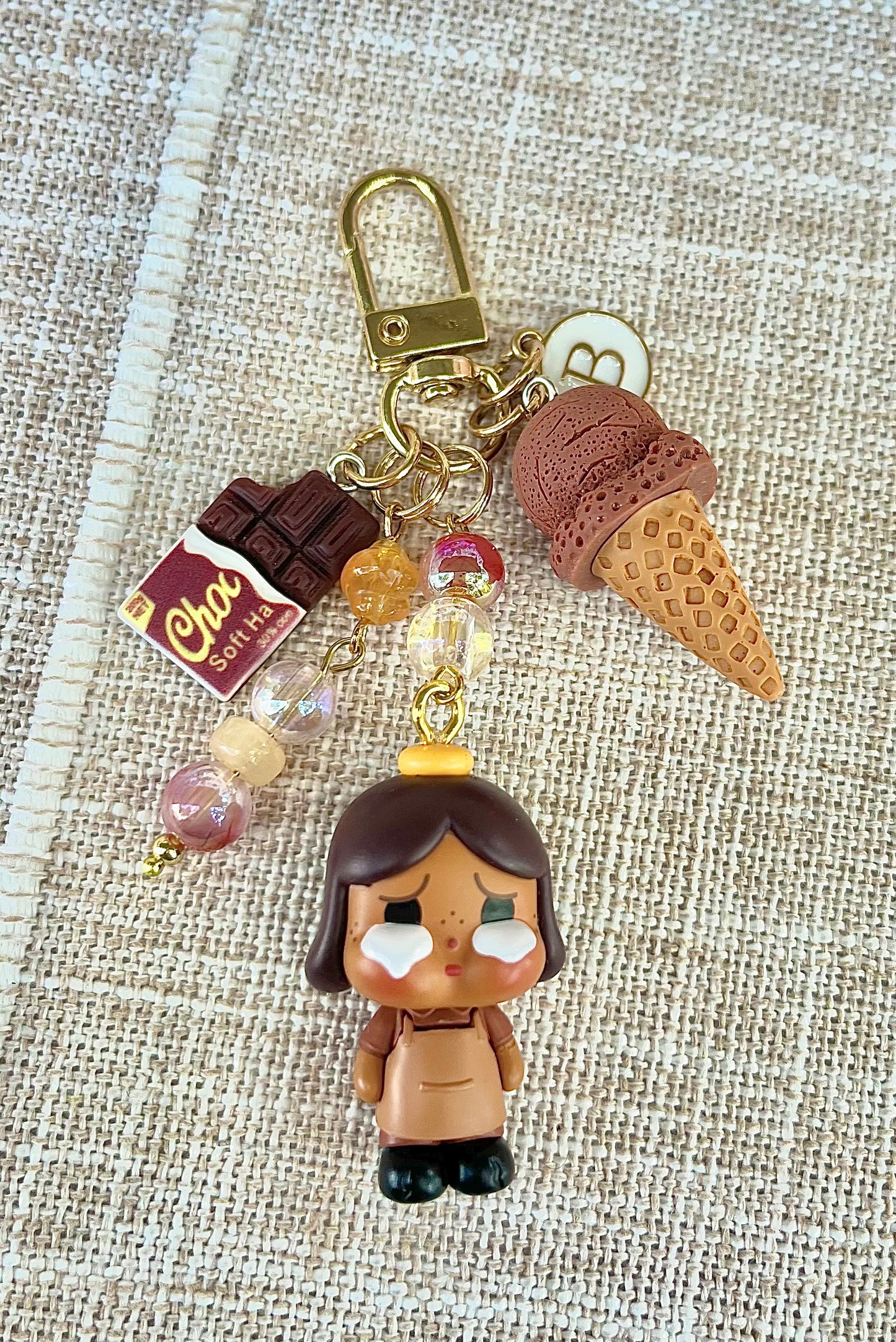 Pop Mart Pop Bean Keychain - Labubu, Crybaby, Skullpanda, Zsiga, Molly, Dimoo - Handmade