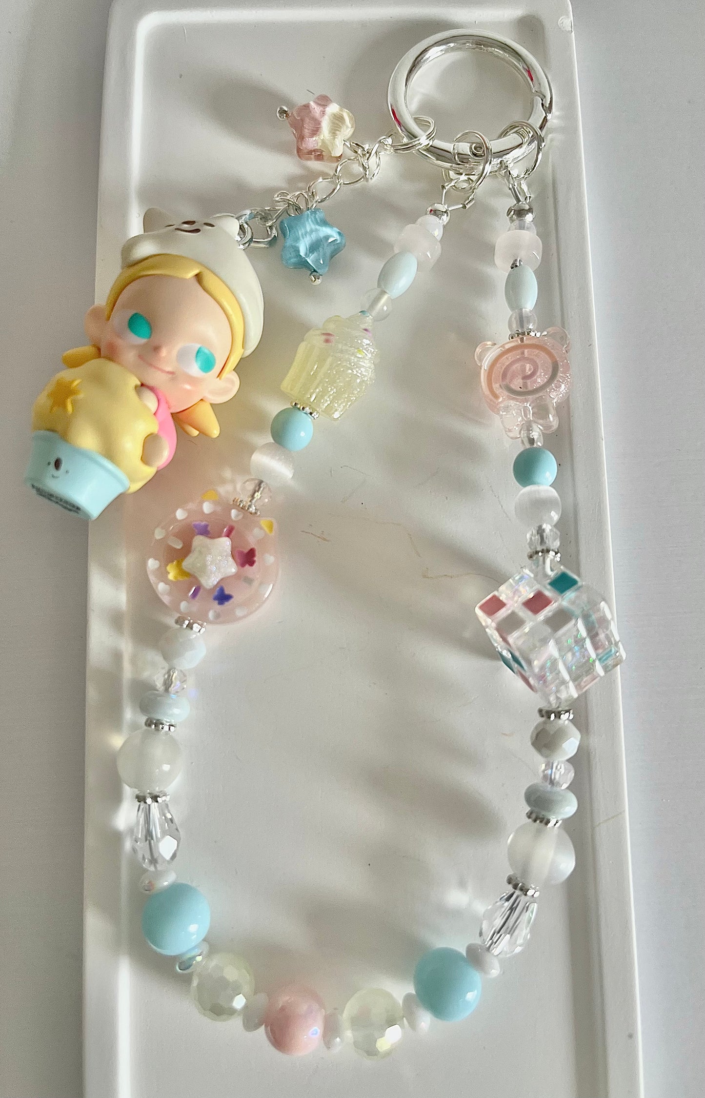 Pop Mart Pop Bean Phone Charm Chain / Keychain - Labubu, Crybaby, Skullpanda, Zsiga, Molly, Dimoo - Handmade