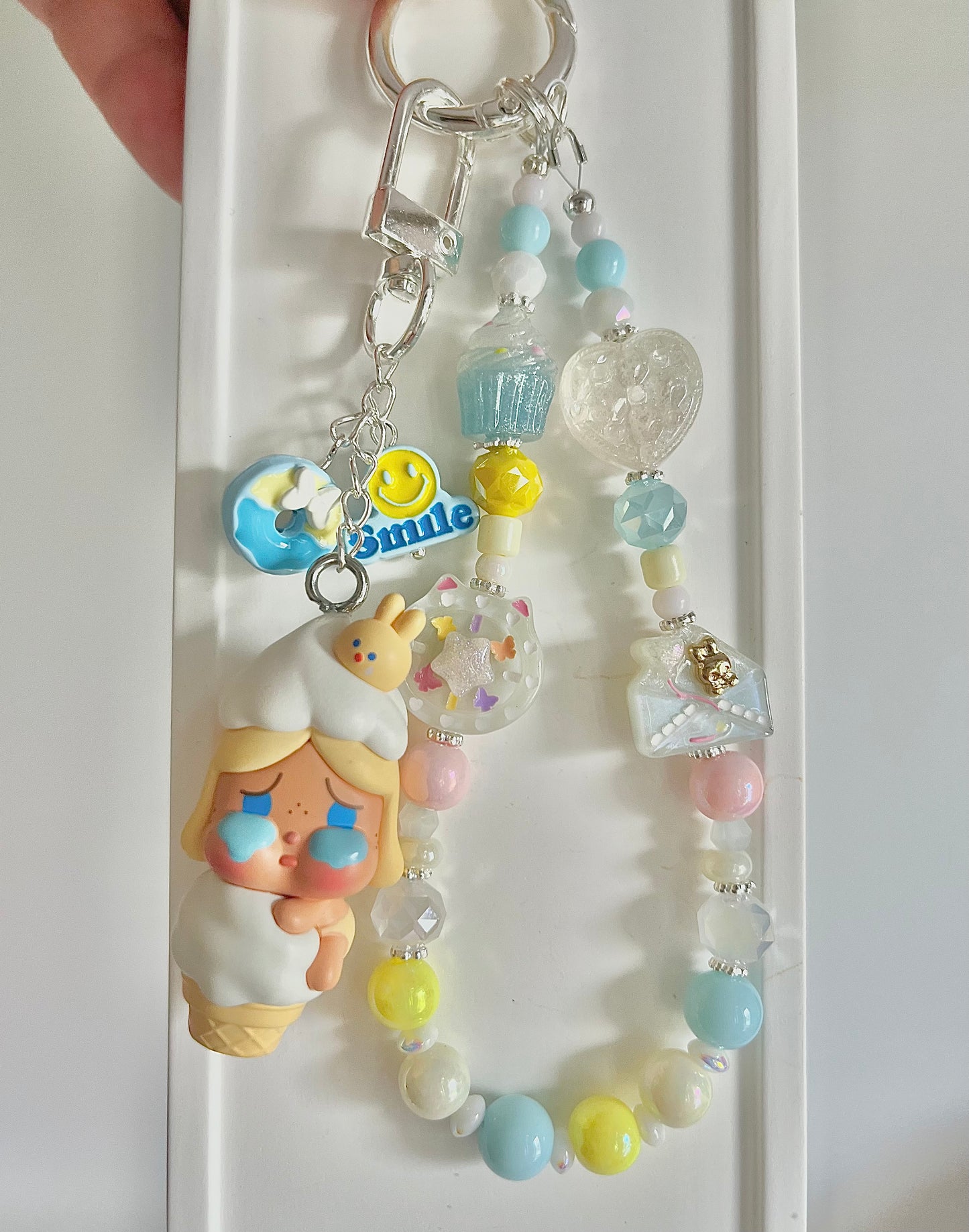 Pop Mart Pop Bean Phone Charm Chain / Keychain - Labubu, Crybaby, Skullpanda, Zsiga, Molly, Dimoo - Handmade