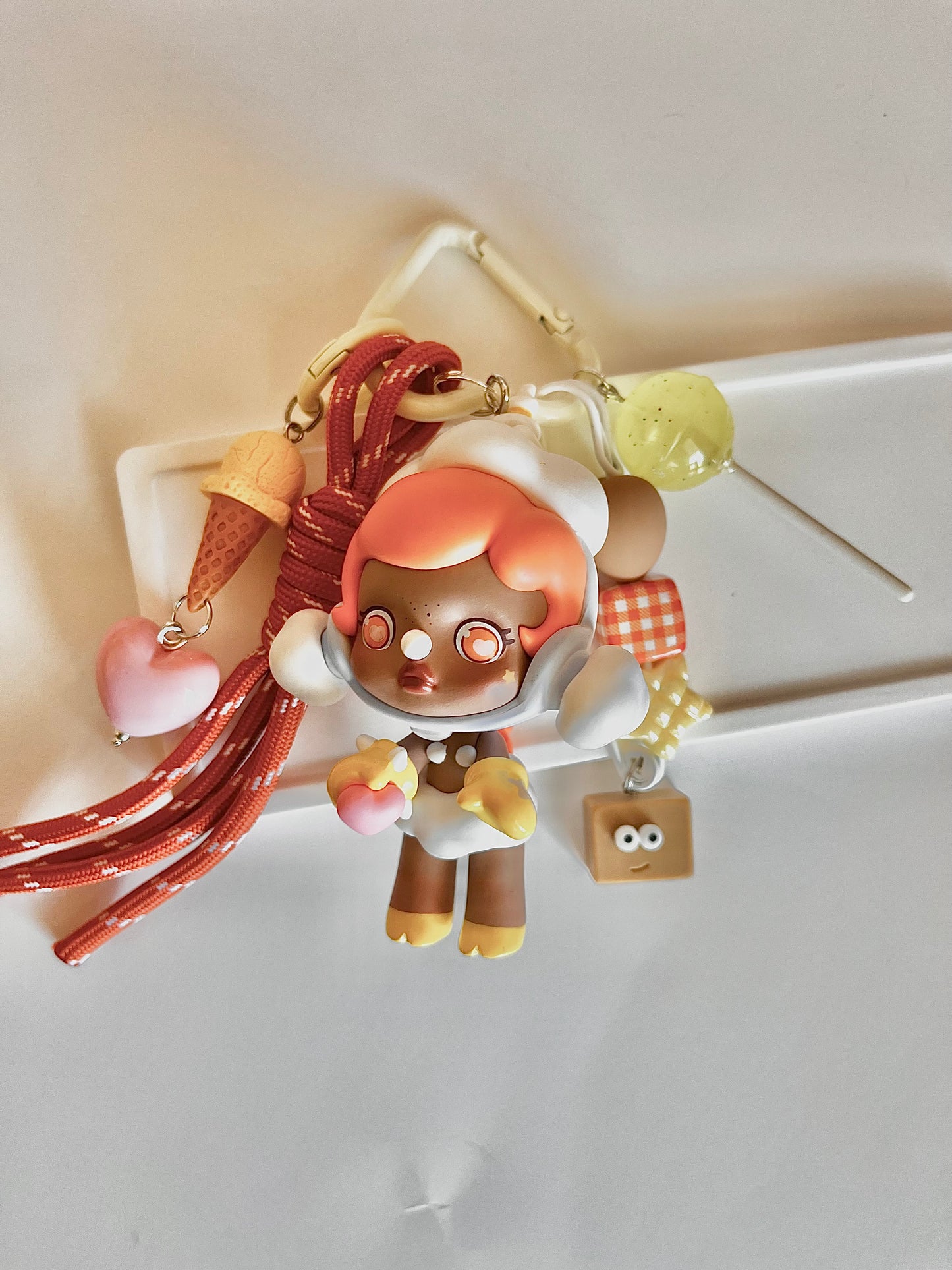 SKULLPANDA Art Toy Bag Charm / Keychain - Handmade - One of a kind